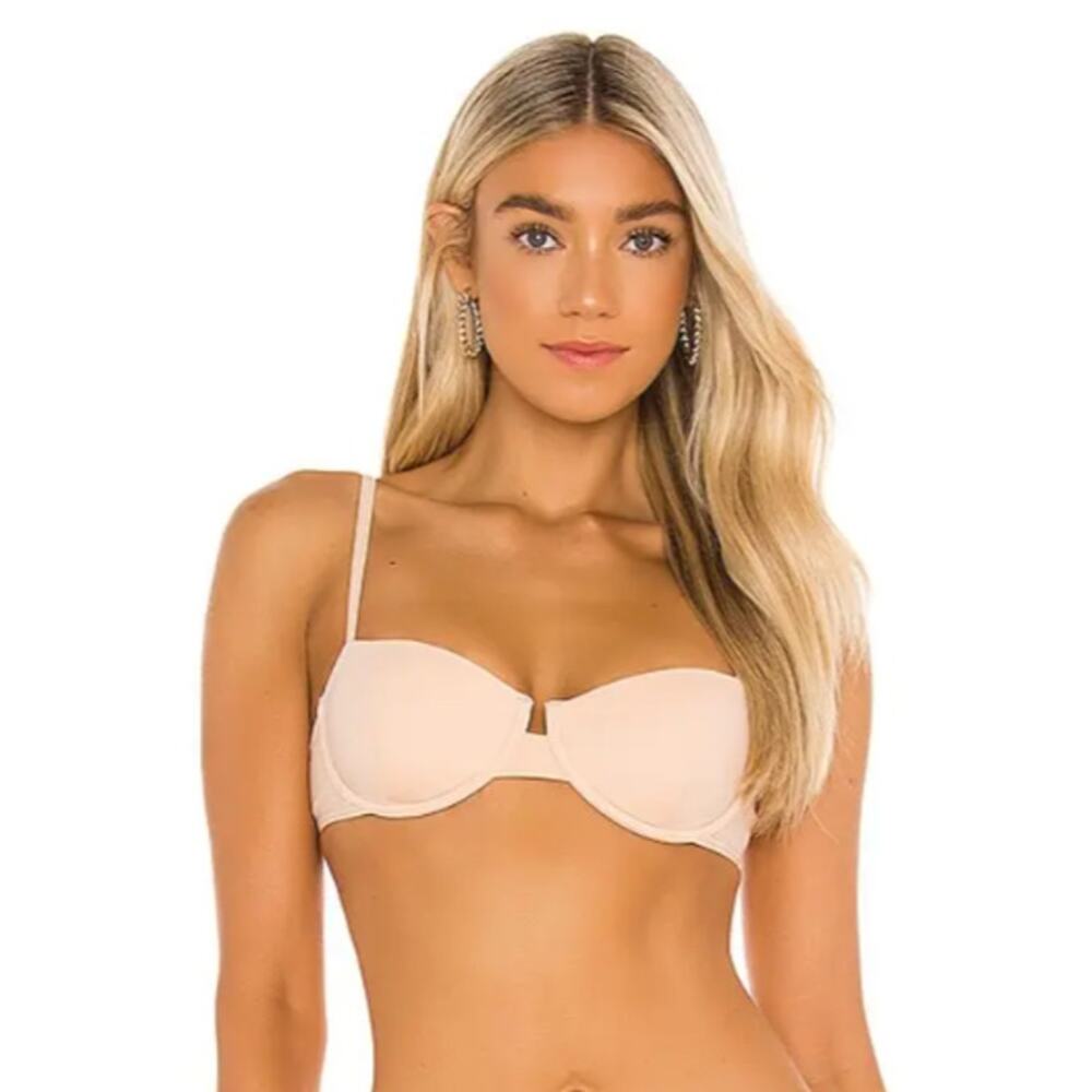 Onia Dalia Bikini Top‎ In Beige Women's Medium Beach Pool Swim Vacation
